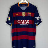 Shop 2015/16 BARCELONA SUAREZ #9 HOME SHIRT (XL) NIKE, classic football shirts, vintage football shirts & retro soccer jerseys at Cult Kits