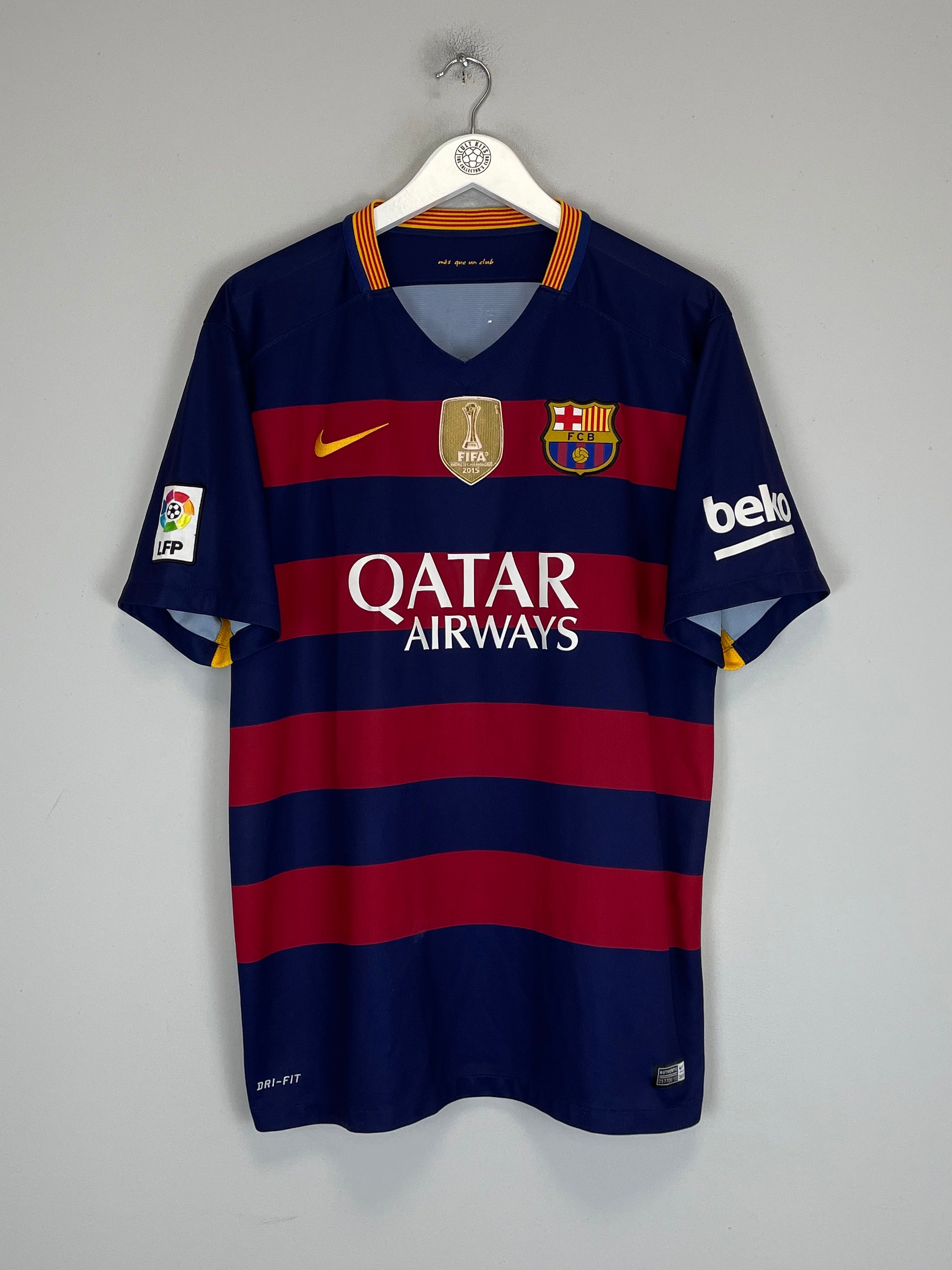 Shop 2015/16 BARCELONA SUAREZ #9 HOME SHIRT (XL) NIKE, classic football shirts, vintage football shirts & retro soccer jerseys at Cult Kits