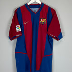 Shop 2002/03 BARCELONA INIESTA #34 HOME SHIRT (L) NIKE, classic football shirts, vintage football shirts & retro soccer jerseys at Cult Kits