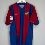 Shop 2002/03 BARCELONA INIESTA #34 HOME SHIRT (L) NIKE, classic football shirts, vintage football shirts & retro soccer jerseys at Cult Kits