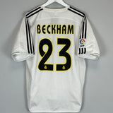 Shop 2003/04 REAL MADRID BECKHAM #23 HOME SHIRT (L) ADIDAS, classic football shirts, vintage football shirts & retro soccer jerseys at Cult Kits