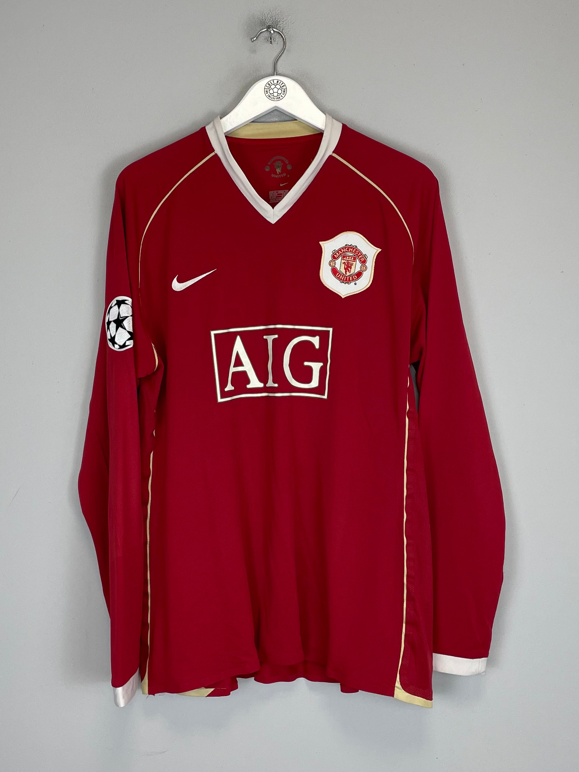 Shop 2006/07 MANCHESTER UNITED RONALDO #7 *PLAYER ISSUE* C/L L/S HOME SHIRT (XL) NIKE, classic football shirts, vintage football shirts & retro soccer jerseys at Cult Kits