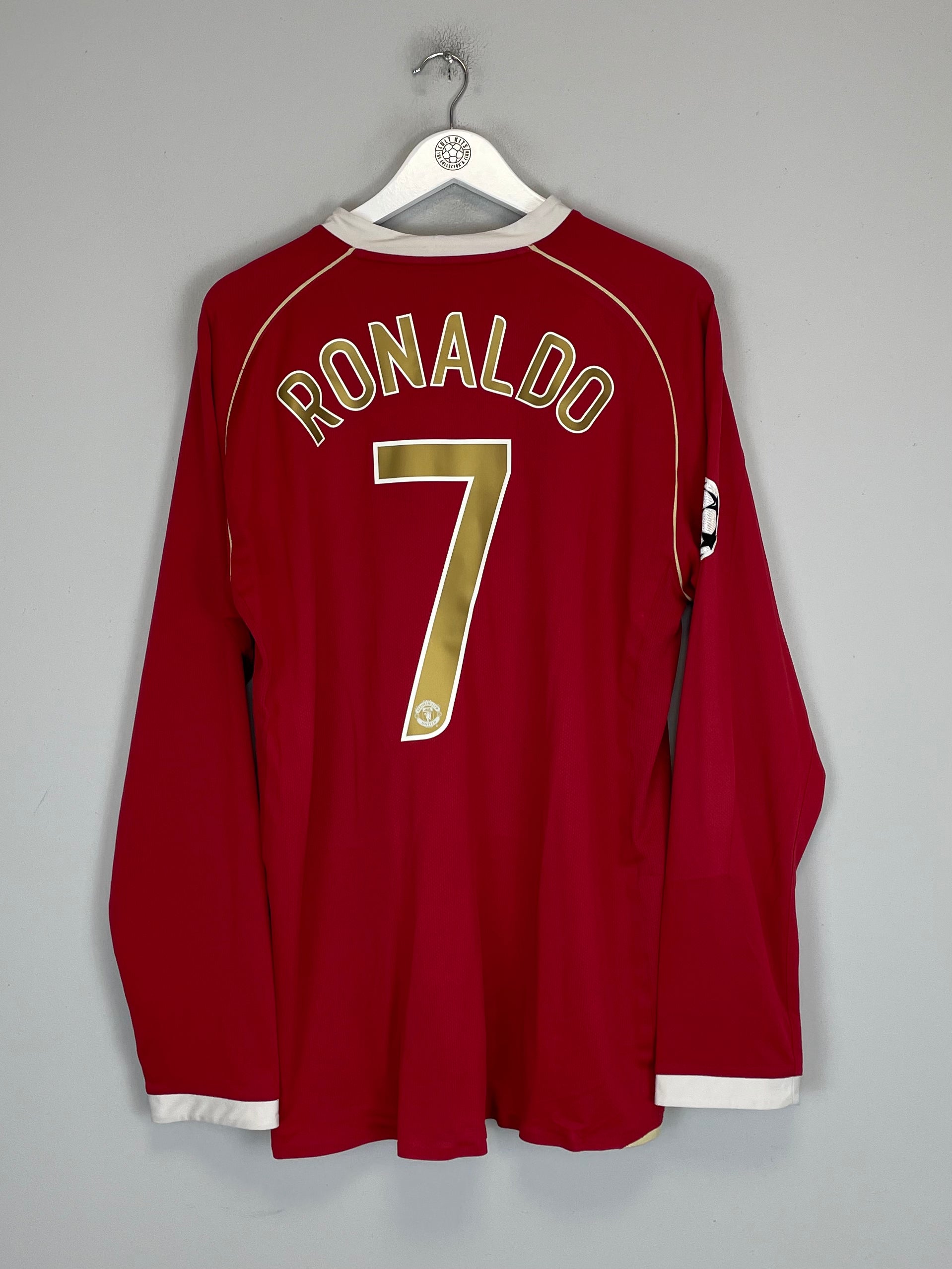Shop 2006/07 MANCHESTER UNITED RONALDO #7 *PLAYER ISSUE* C/L L/S HOME SHIRT (XL) NIKE, classic football shirts, vintage football shirts & retro soccer jerseys at Cult Kits