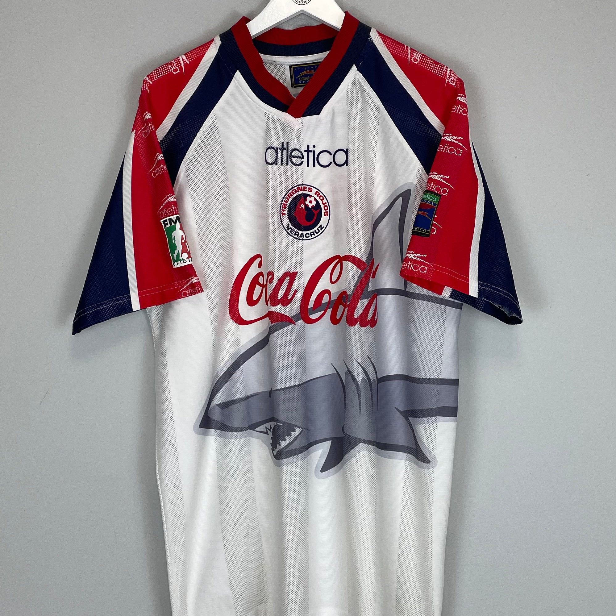 Shop 1998/99 TIBURONES VERACRUZ AWAY SHIRT (XL) ATLETICA, classic football shirts, vintage football shirts & retro soccer jerseys at Cult Kits