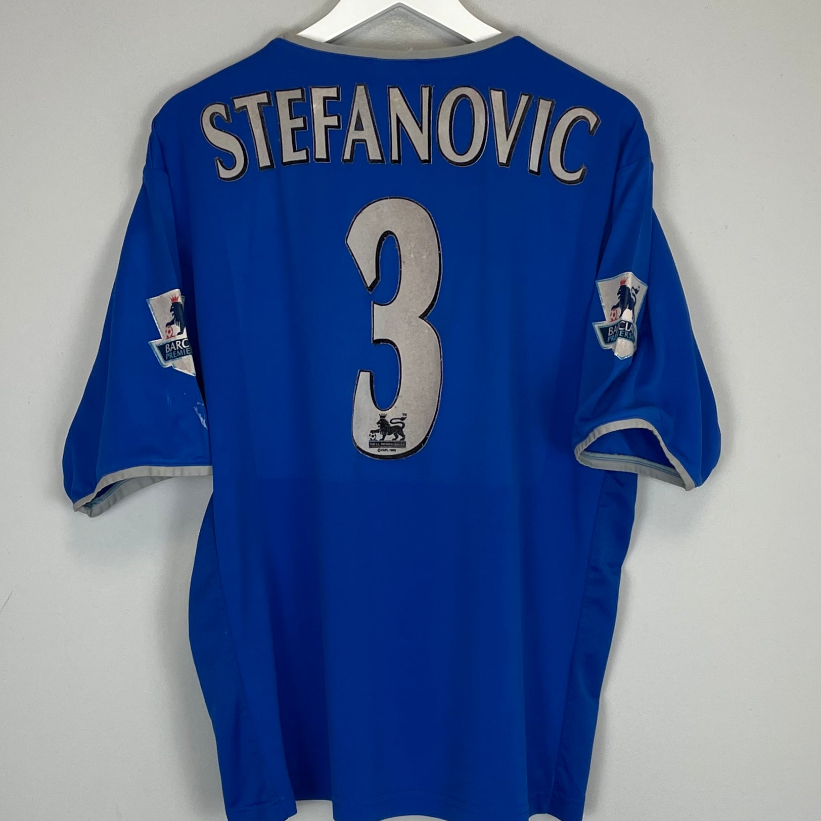 Shop 2003/05 PORTSMOUTH STEFANOVIC #3 HOME SHIRT (S) OM, classic football shirts, vintage football shirts & retro soccer jerseys at Cult Kits