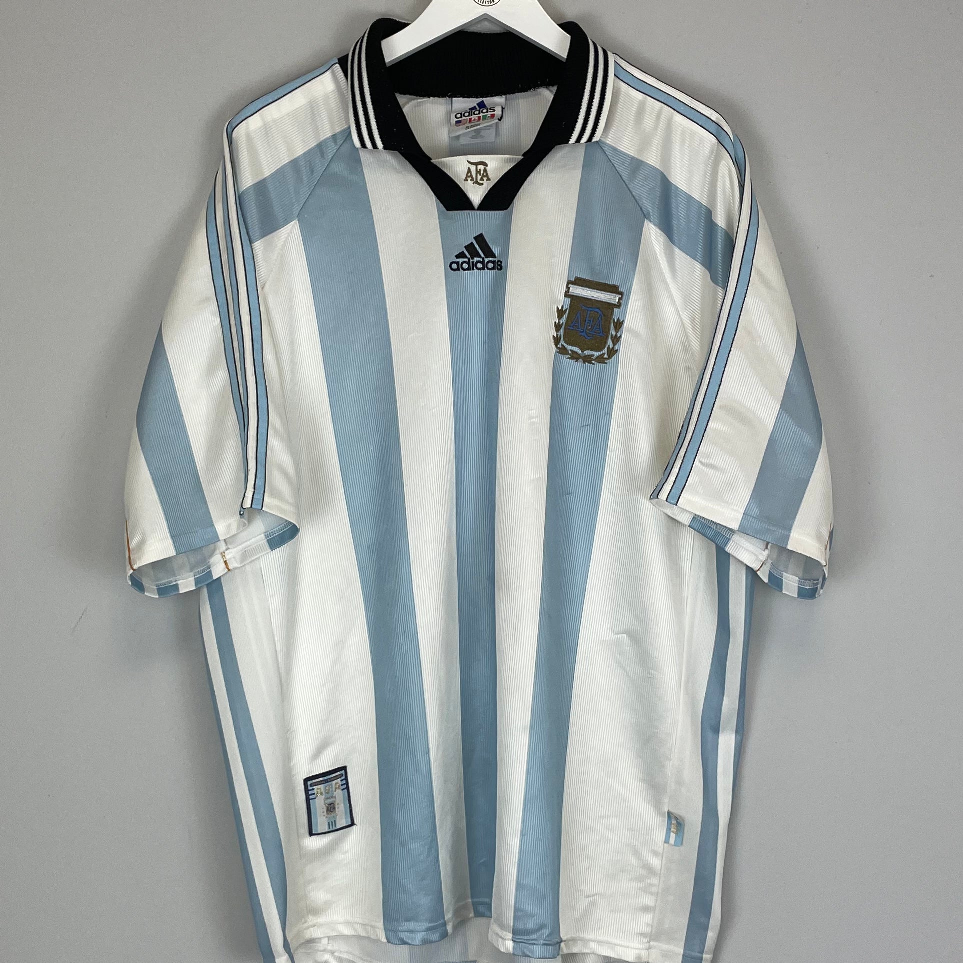 Shop 1998/99 ARGENTINA HOME SHIRT (XXL) ADIDAS, classic football shirts, vintage football shirts & retro soccer jerseys at Cult Kits