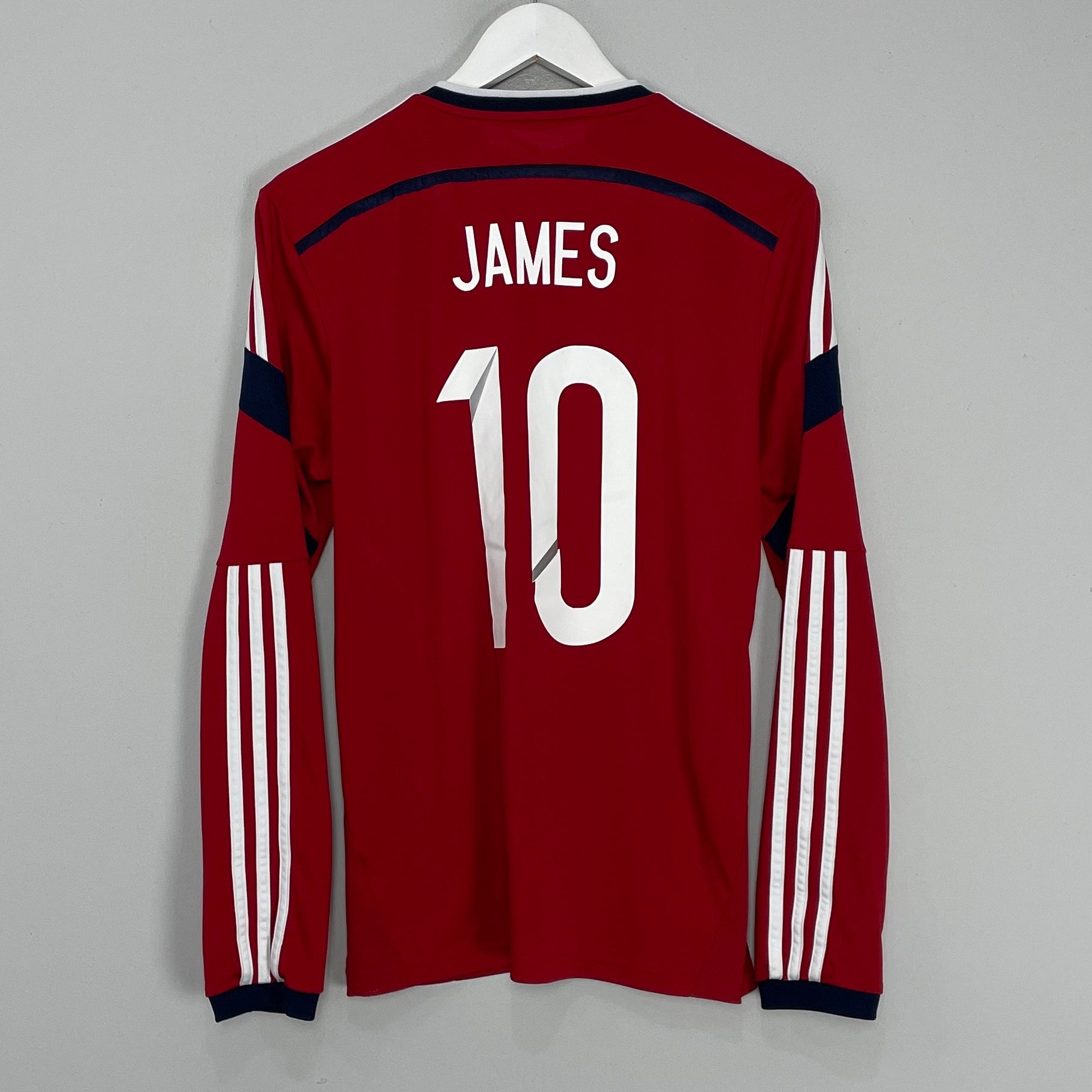 Shop 2014/15 COLOMBIA JAMES #10 L/S AWAY SHIRT (S) ADIDAS, classic football shirts, vintage football shirts & retro soccer jerseys at Cult Kits