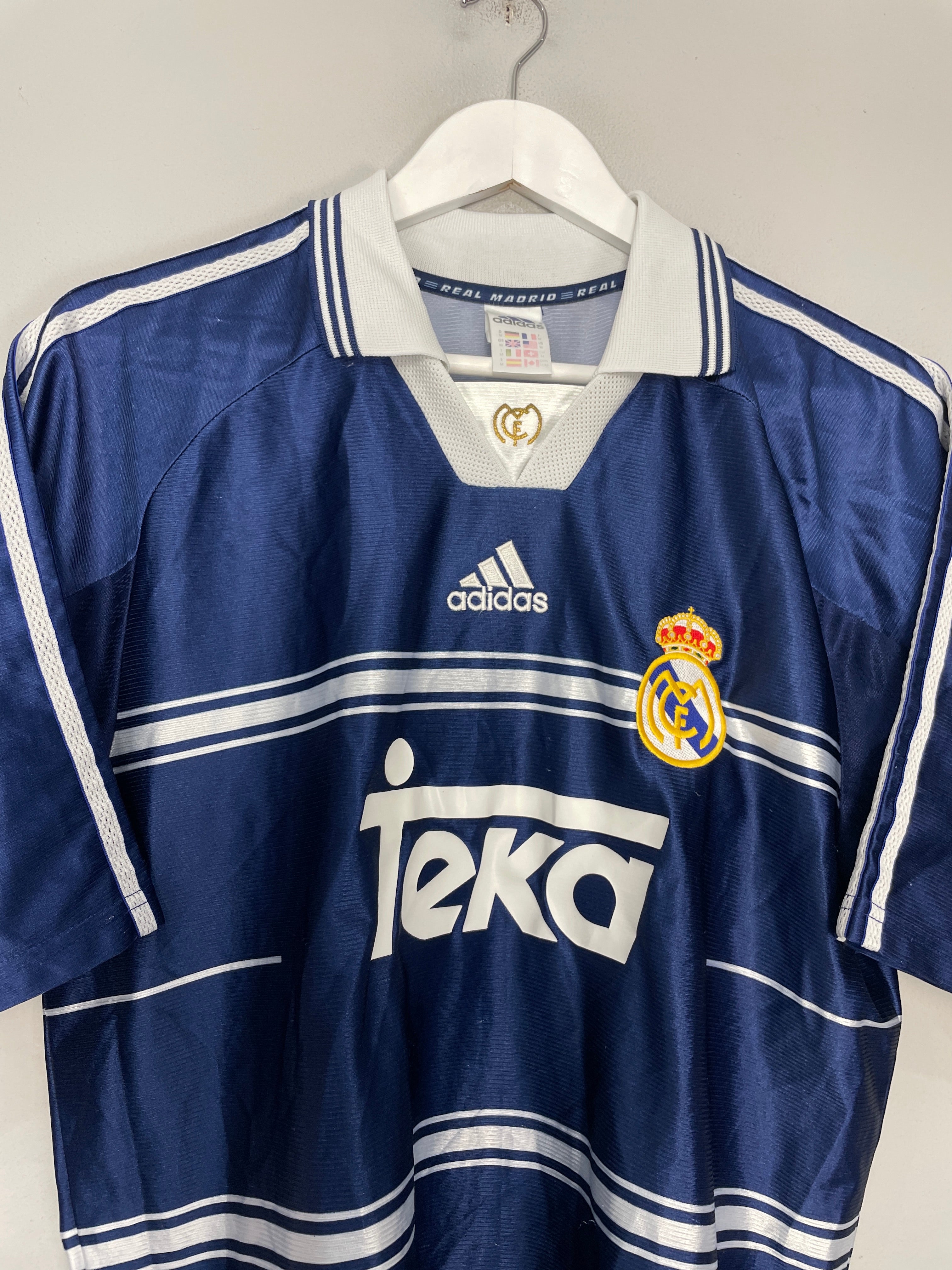 Shop 1998/99 REAL MADRID AWAY SHIRT (M) ADIDAS, classic football shirts, vintage football shirts & retro soccer jerseys at Cult Kits