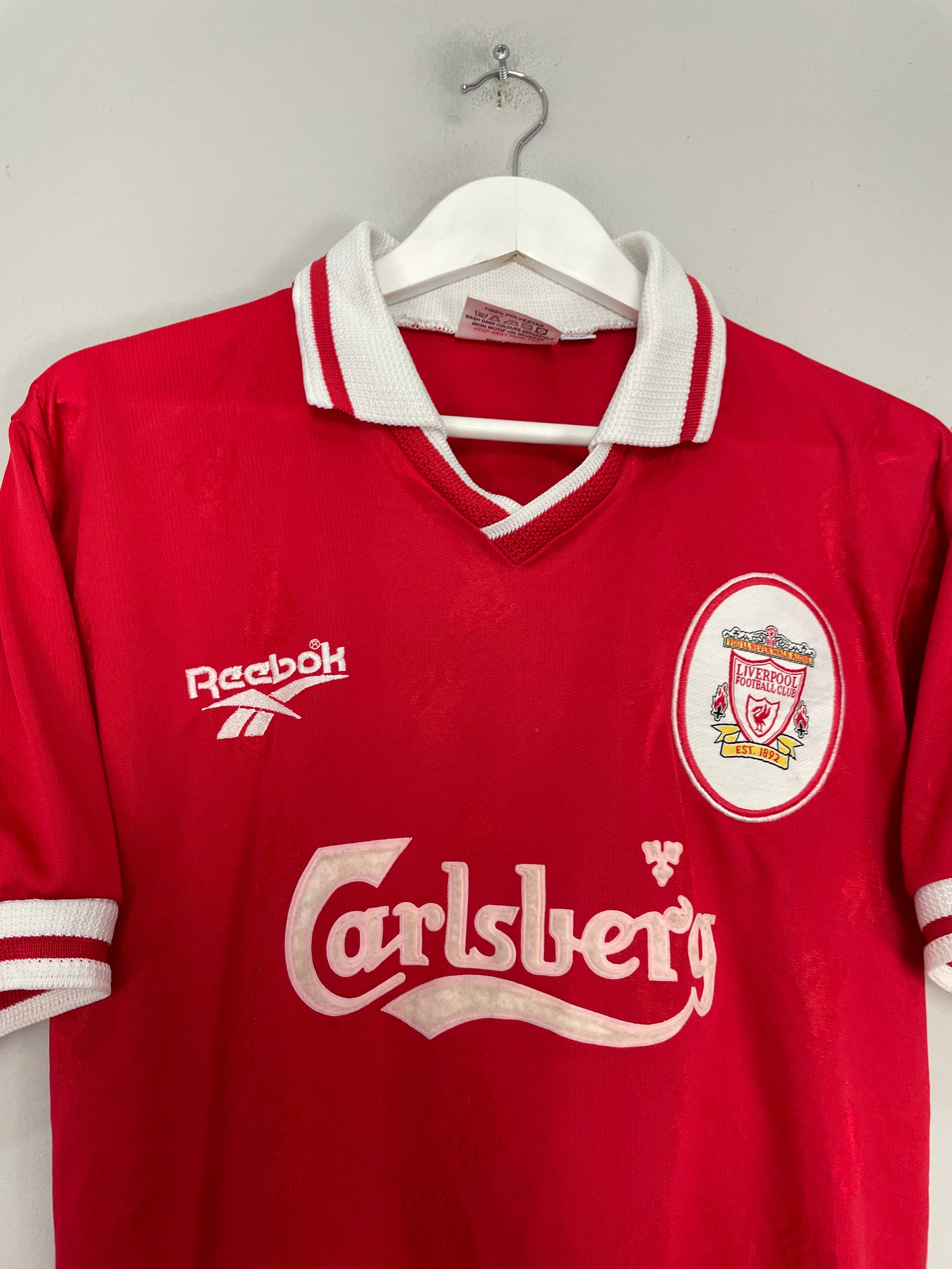 Shop 1996/98 LIVERPOOL HOME SHIRT (S) REEBOK, classic football shirts, vintage football shirts & retro soccer jerseys at Cult Kits
