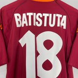 Shop 2000/01 ROMA BATISTUTA #18 HOME SHIRT (XXL) KAPPA, classic football shirts, vintage football shirts & retro soccer jerseys at Cult Kits