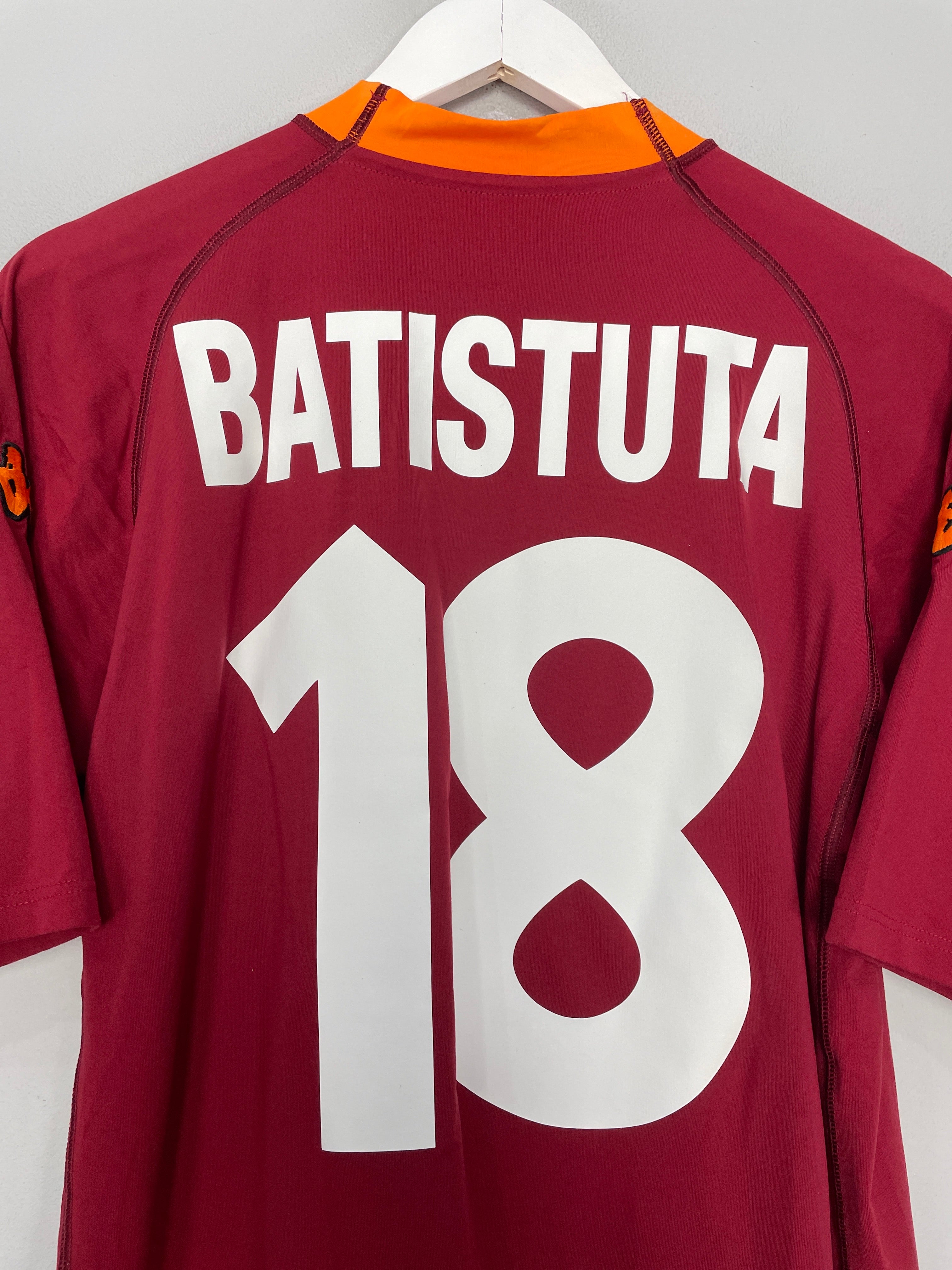 Shop 2000/01 ROMA BATISTUTA #18 HOME SHIRT (XXL) KAPPA, classic football shirts, vintage football shirts & retro soccer jerseys at Cult Kits