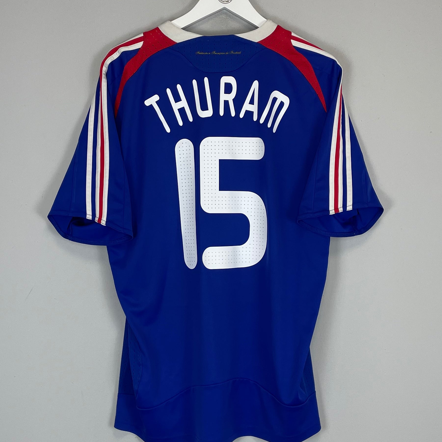 Shop 2007/08 FRANCE THURAM #15 HOME SHIRT (L) ADIDAS, classic football shirts, vintage football shirts & retro soccer jerseys at Cult Kits