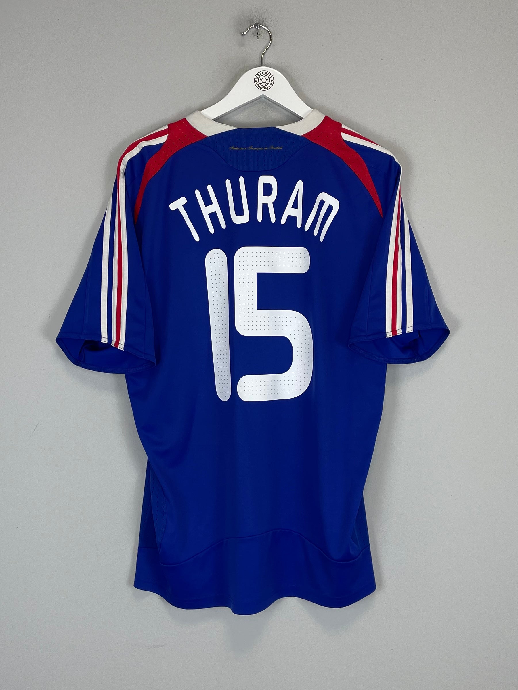 Shop 2007/08 FRANCE THURAM #15 HOME SHIRT (L) ADIDAS, classic football shirts, vintage football shirts & retro soccer jerseys at Cult Kits