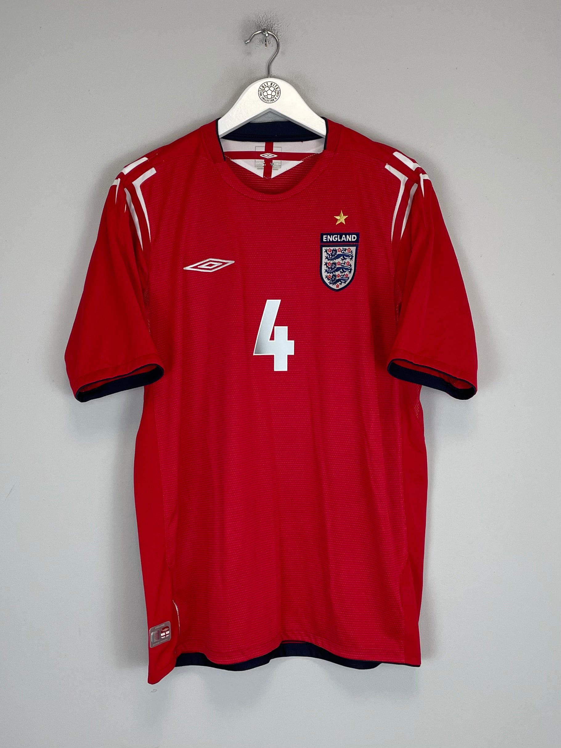 Shop 2004/06 ENGLAND GERRARD #4 AWAY SHIRT (L) UMBRO, classic football shirts, vintage football shirts & retro soccer jerseys at Cult Kits