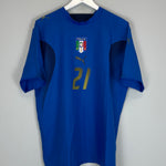Shop 2006/07 ITALY PIRLO #21 HOME SHIRT (L) PUMA, classic football shirts, vintage football shirts & retro soccer jerseys at Cult Kits