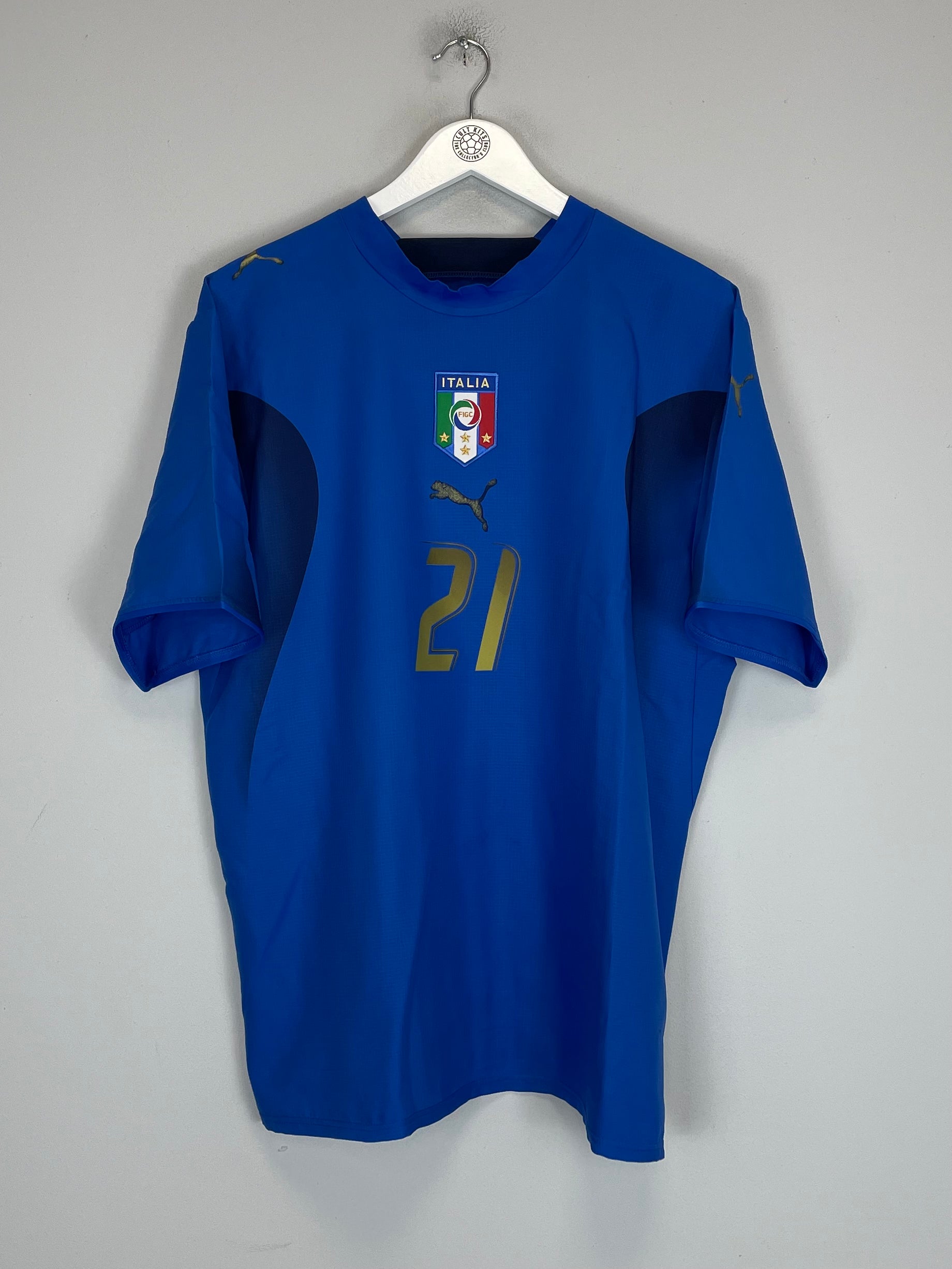 Shop 2006/07 ITALY PIRLO #21 HOME SHIRT (L) PUMA, classic football shirts, vintage football shirts & retro soccer jerseys at Cult Kits