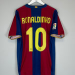 Shop 2007/08 BARCELONA RONALDINHO #10 HOME SHIRT (L) NIKE, classic football shirts, vintage football shirts & retro soccer jerseys at Cult Kits