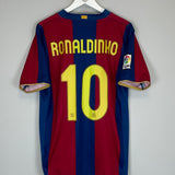 Shop 2007/08 BARCELONA RONALDINHO #10 HOME SHIRT (L) NIKE, classic football shirts, vintage football shirts & retro soccer jerseys at Cult Kits