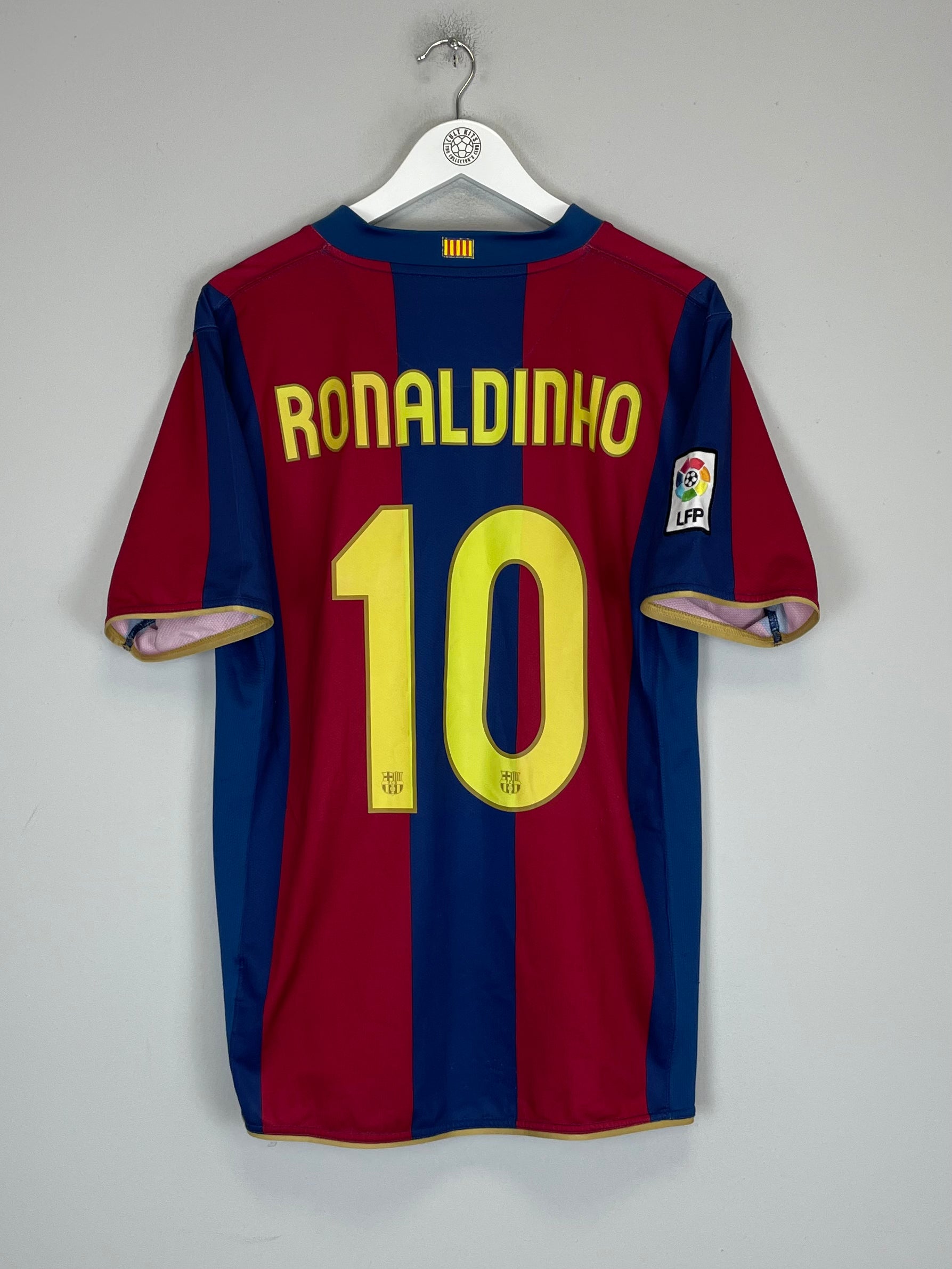 Shop 2007/08 BARCELONA RONALDINHO #10 HOME SHIRT (L) NIKE, classic football shirts, vintage football shirts & retro soccer jerseys at Cult Kits