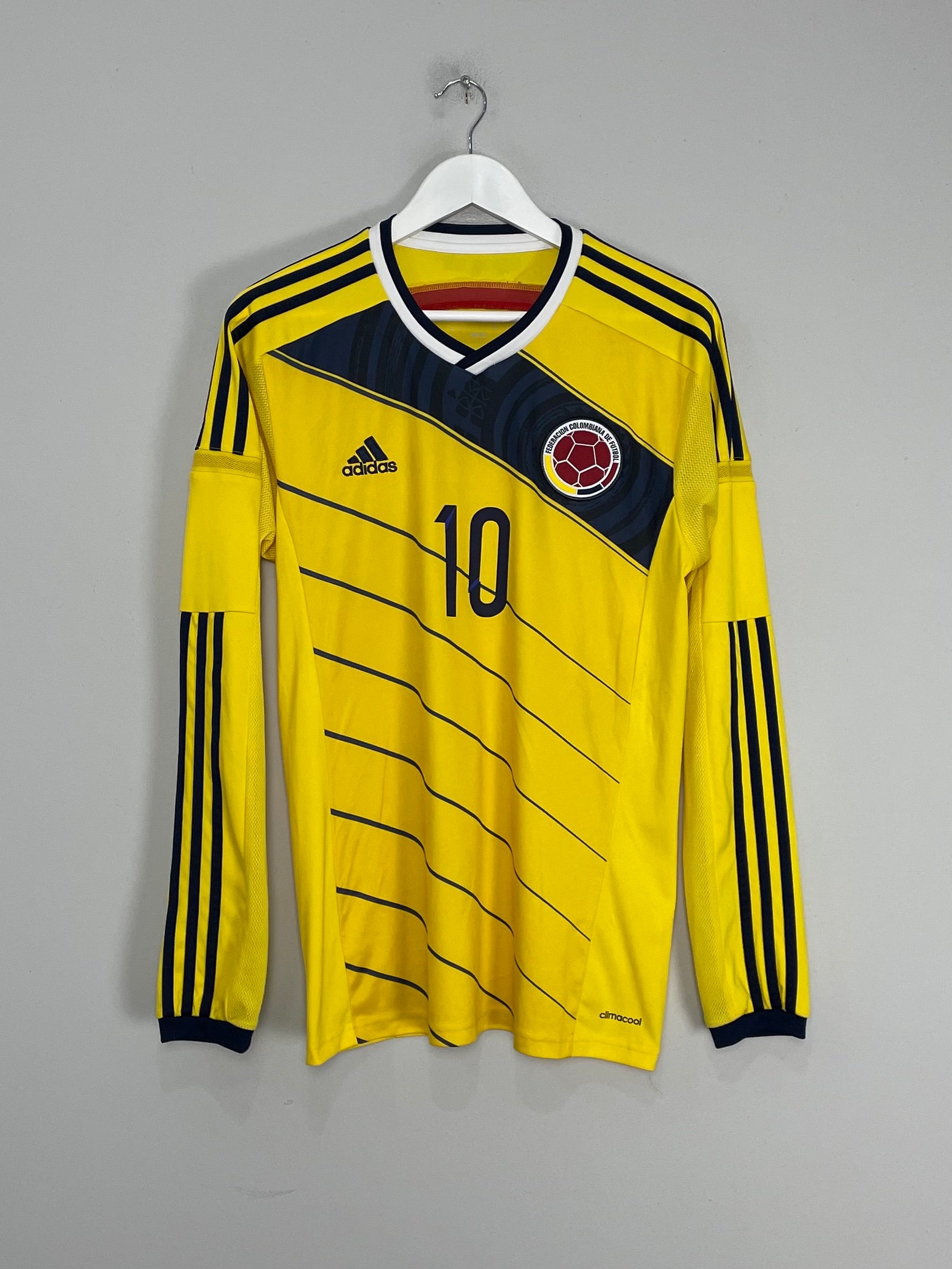 Shop 2014/15 COLOMBIA JAMES #10 L/S HOME SHIRT (M) ADIDAS, classic football shirts, vintage football shirts & retro soccer jerseys at Cult Kits