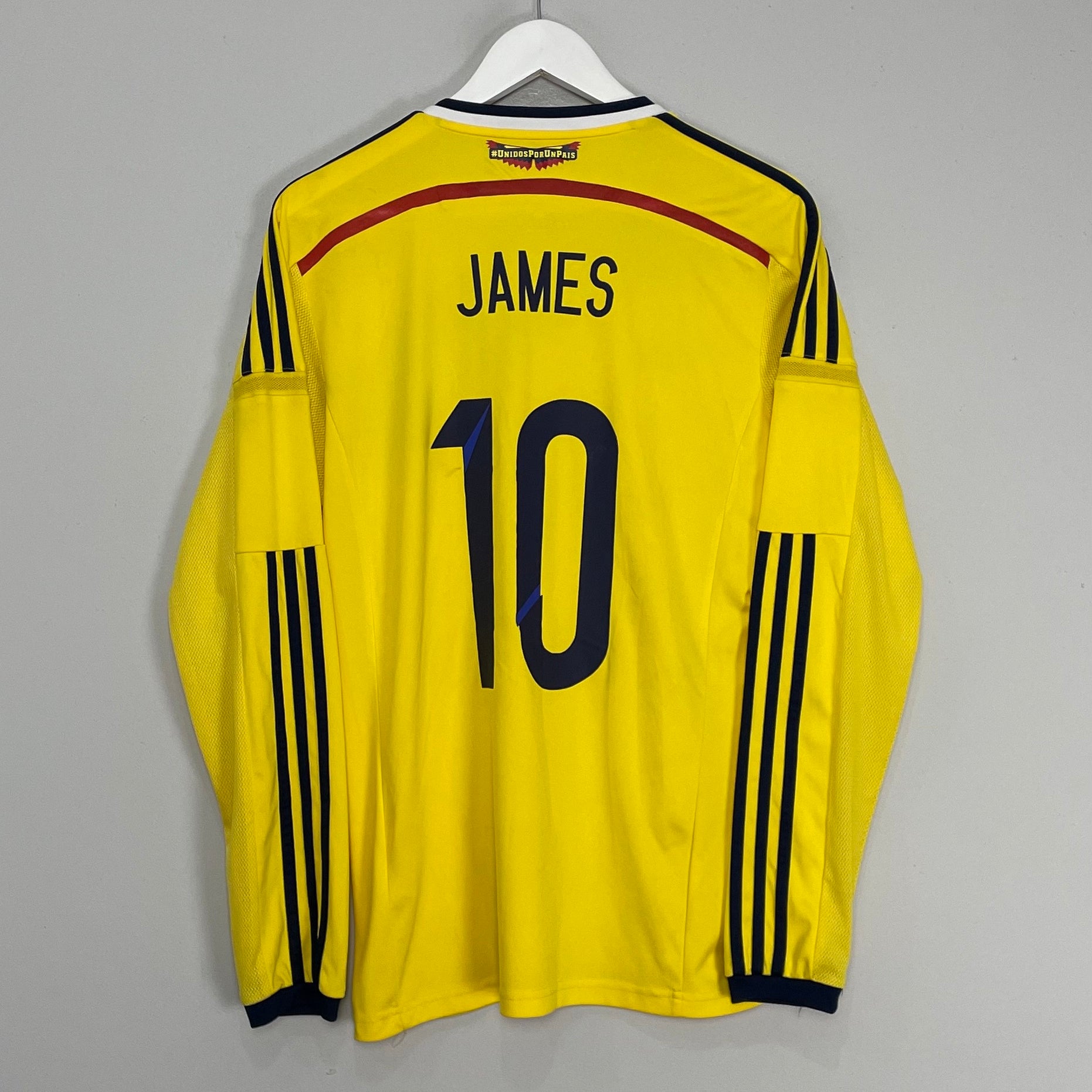Shop 2014/15 COLOMBIA JAMES #10 L/S HOME SHIRT (M) ADIDAS, classic football shirts, vintage football shirts & retro soccer jerseys at Cult Kits