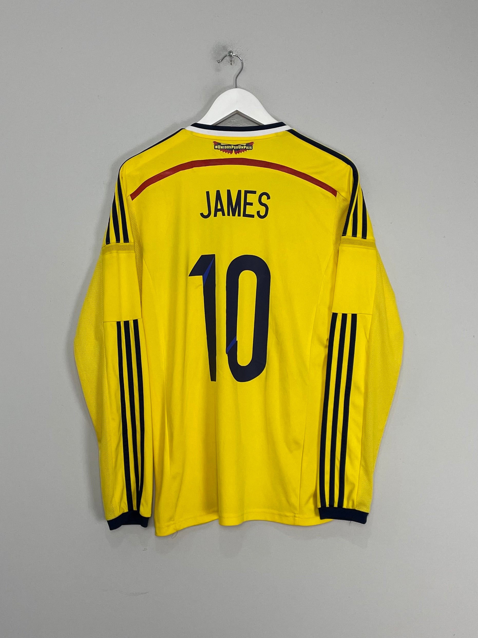 Shop 2014/15 COLOMBIA JAMES #10 L/S HOME SHIRT (M) ADIDAS, classic football shirts, vintage football shirts & retro soccer jerseys at Cult Kits