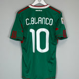 2010 MEXICO C.BLANCO #10 *SQUAD SIGNED* HOME SHIRT (S) ADIDAS