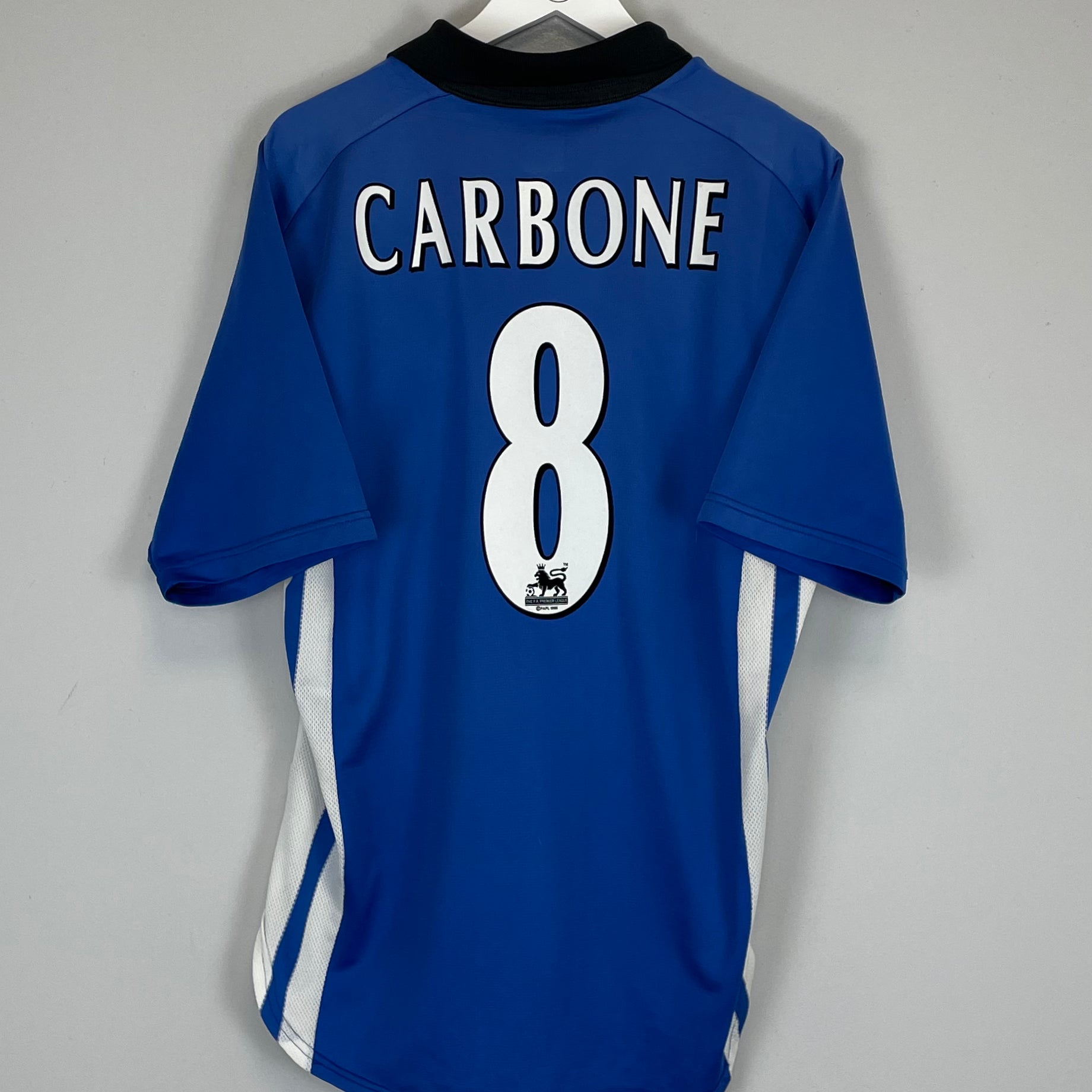Shop 1999/00 SHEFFIELD WEDNESDAY CARBONE #8 HOME SHIRT (L) PUMA, classic football shirts, vintage football shirts & retro soccer jerseys at Cult Kits