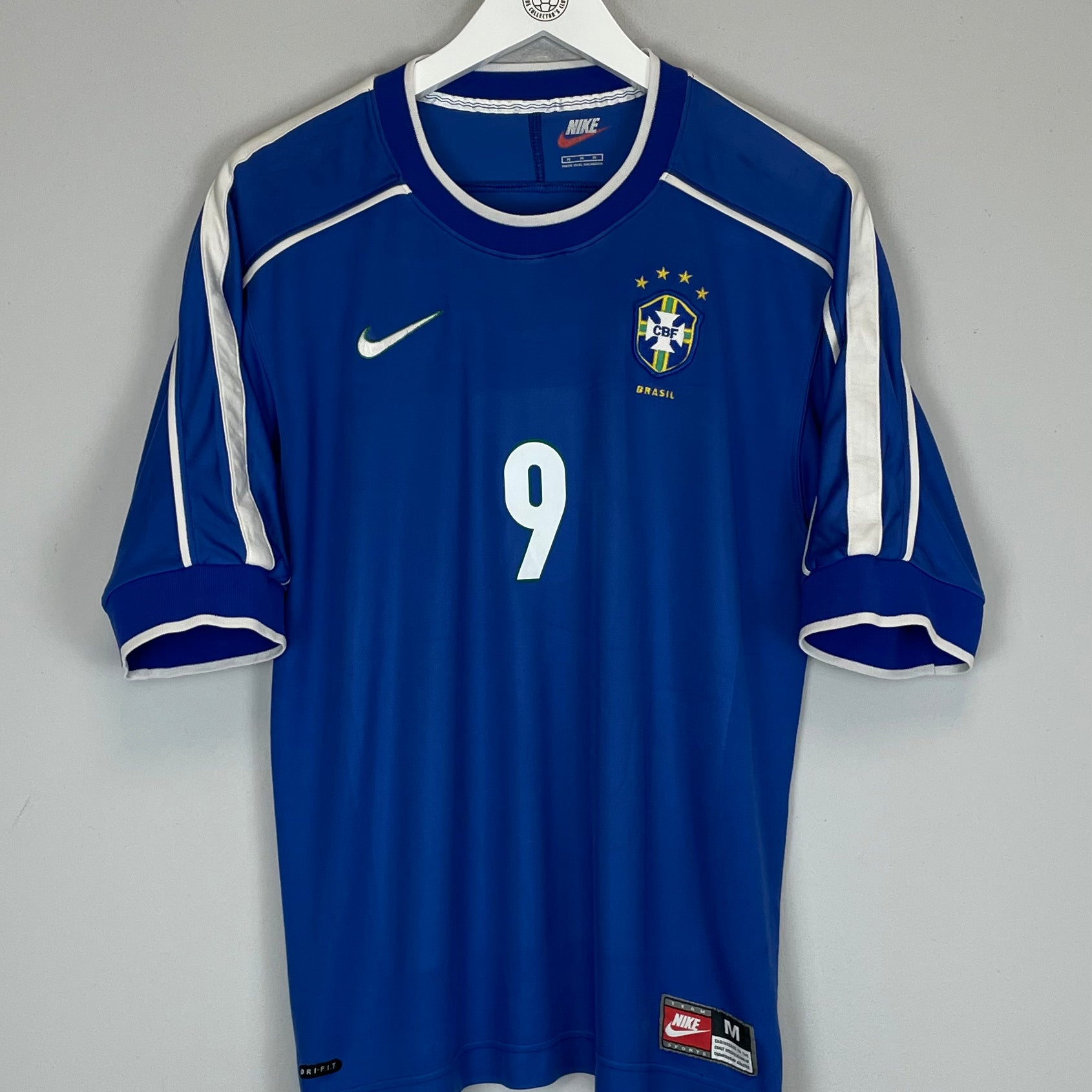 Shop 1998/00 BRAZIL RONALDO #9 AWAY SHIRT (M) NIKE, classic football shirts, vintage football shirts & retro soccer jerseys at Cult Kits