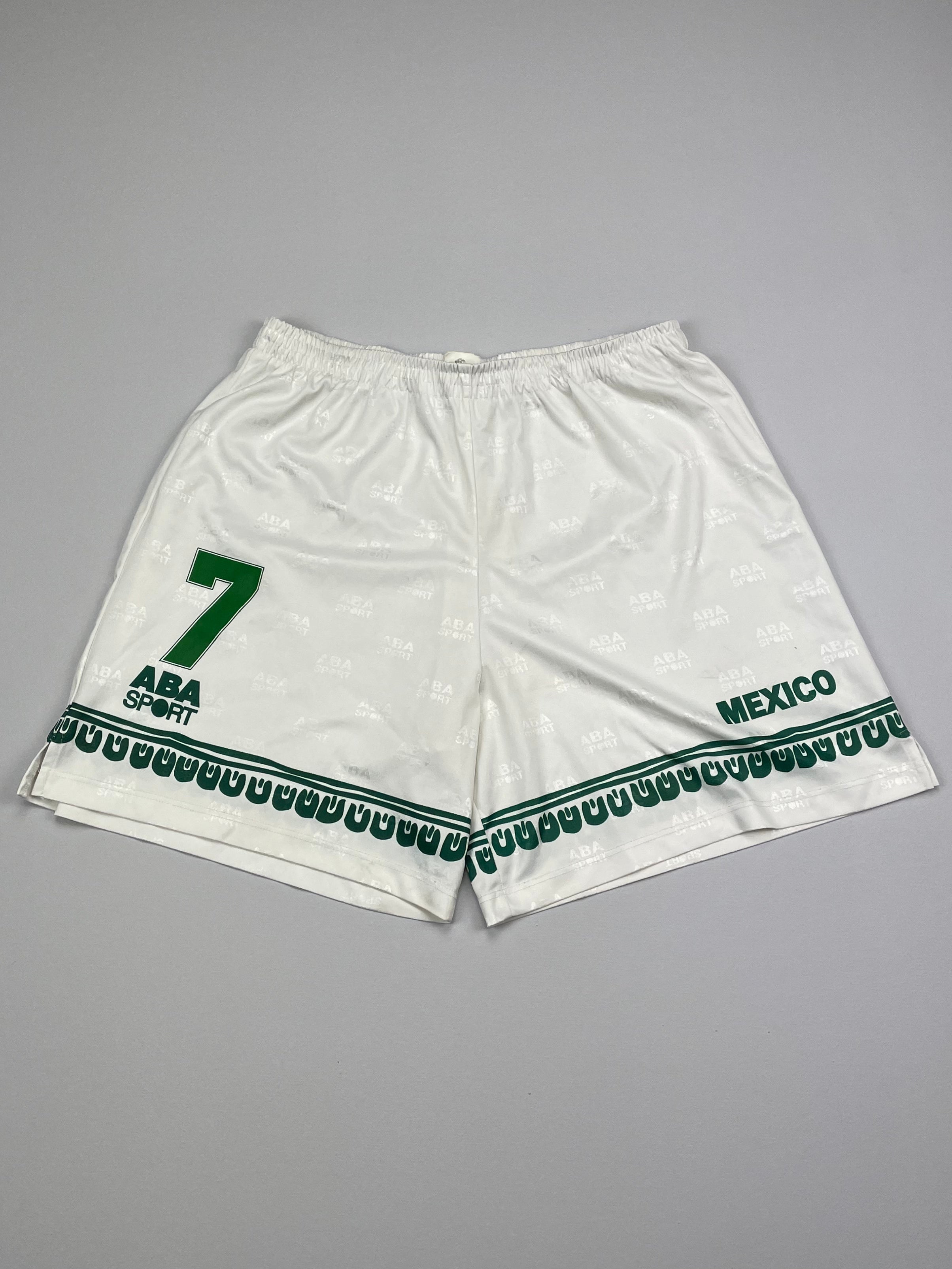 Shop 1997/98 MEXICO #7 SHORTS (L) ABA SPORT, classic football shirts, vintage football shirts & retro soccer jerseys at Cult Kits