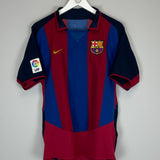 Shop 2003/04 BARCELONA KLUIVERT #9 HOME SHIRT (M) NIKE, classic football shirts, vintage football shirts & retro soccer jerseys at Cult Kits