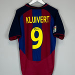 Shop 2003/04 BARCELONA KLUIVERT #9 HOME SHIRT (M) NIKE, classic football shirts, vintage football shirts & retro soccer jerseys at Cult Kits