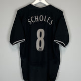 2003/04 MANCHESTER UNITED SCHOLES #18 AWAY SHIRT (L) NIKE