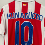 2010/11 ATLETICO MADRID KUN AGUERO #10 HOME SHIRT (M) NIKE