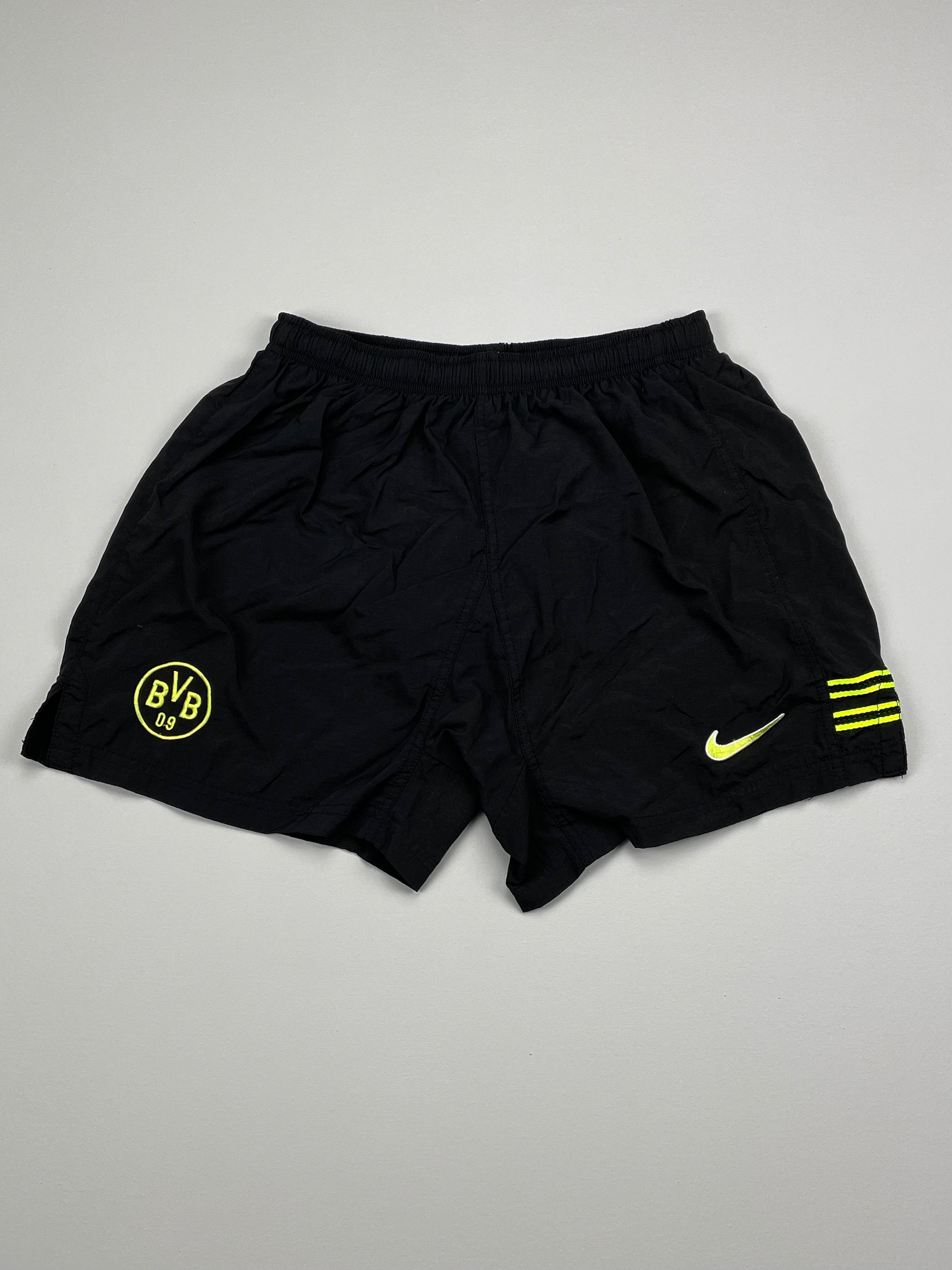 Shop 1996/97 DORTMUND HOME SHORTS (M) NIKE, classic football shirts, vintage football shirts & retro soccer jerseys at Cult Kits