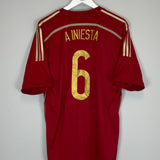 2013/15 SPAIN A.INIESTA #6 HOME SHIRT (XL) ADIDAS