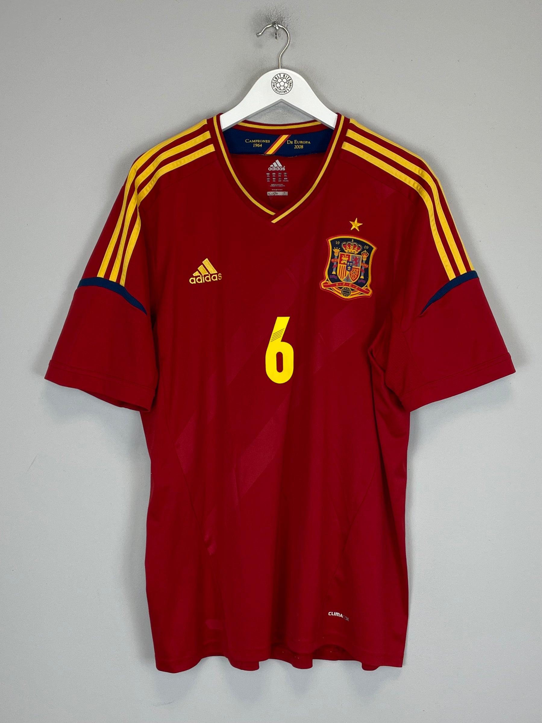 Shop 2012/13 SPAIN A.INIESTA #6 HOME SHIRT (XXL) ADIDAS, classic football shirts, vintage football shirts & retro soccer jerseys at Cult Kits