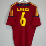Shop 2012/13 SPAIN A.INIESTA #6 HOME SHIRT (XXL) ADIDAS, classic football shirts, vintage football shirts & retro soccer jerseys at Cult Kits