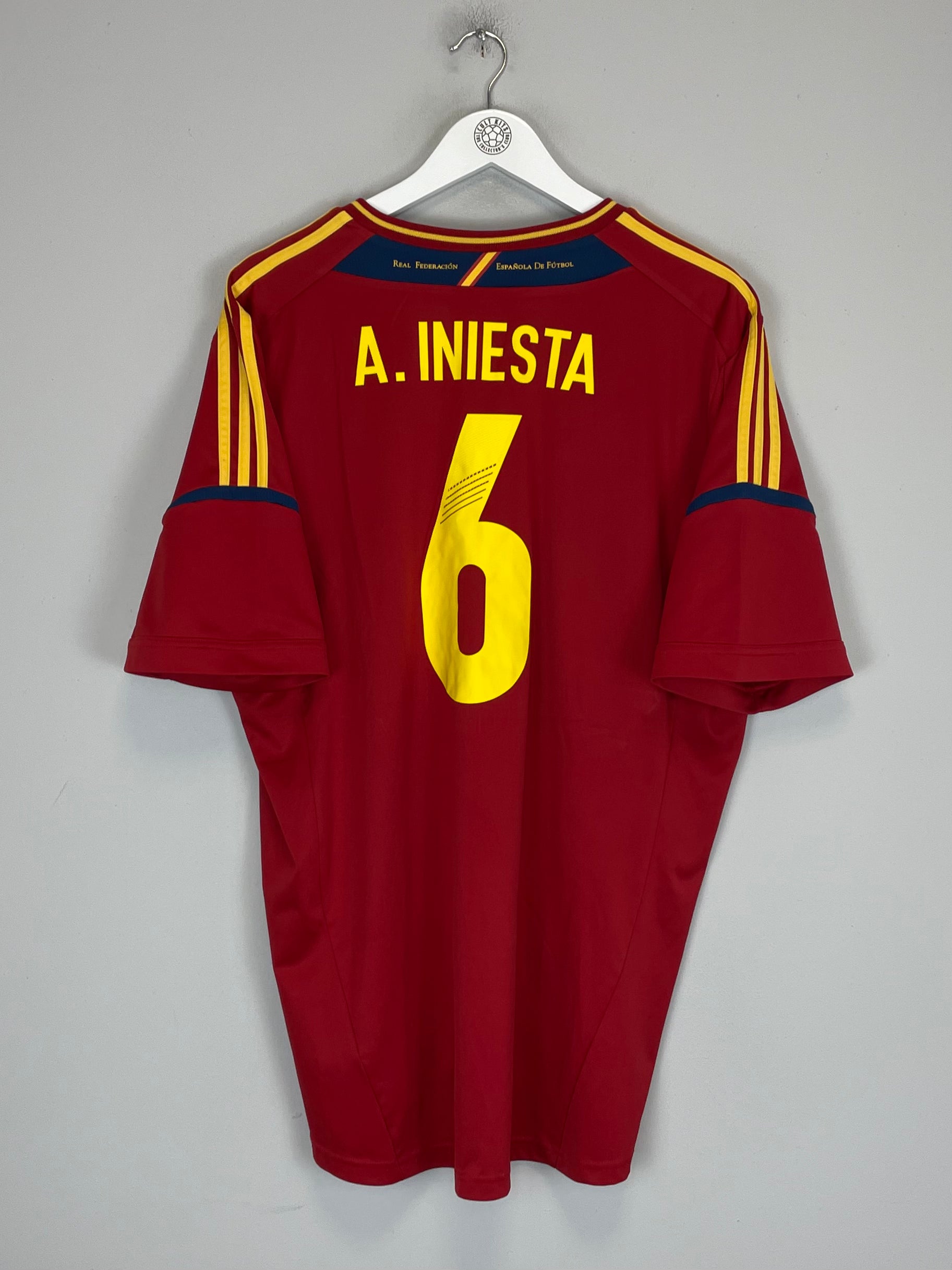 Shop 2012/13 SPAIN A.INIESTA #6 HOME SHIRT (XXL) ADIDAS, classic football shirts, vintage football shirts & retro soccer jerseys at Cult Kits