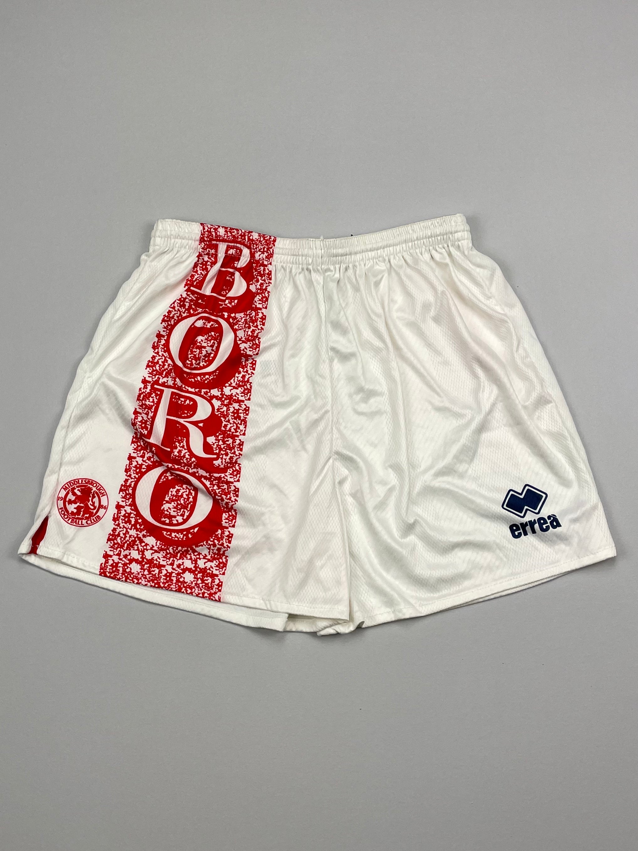 Shop 1996/97 MIDDLESBROUGH HOME SHORTS (L) ERREA, classic football shirts, vintage football shirts & retro soccer jerseys at Cult Kits