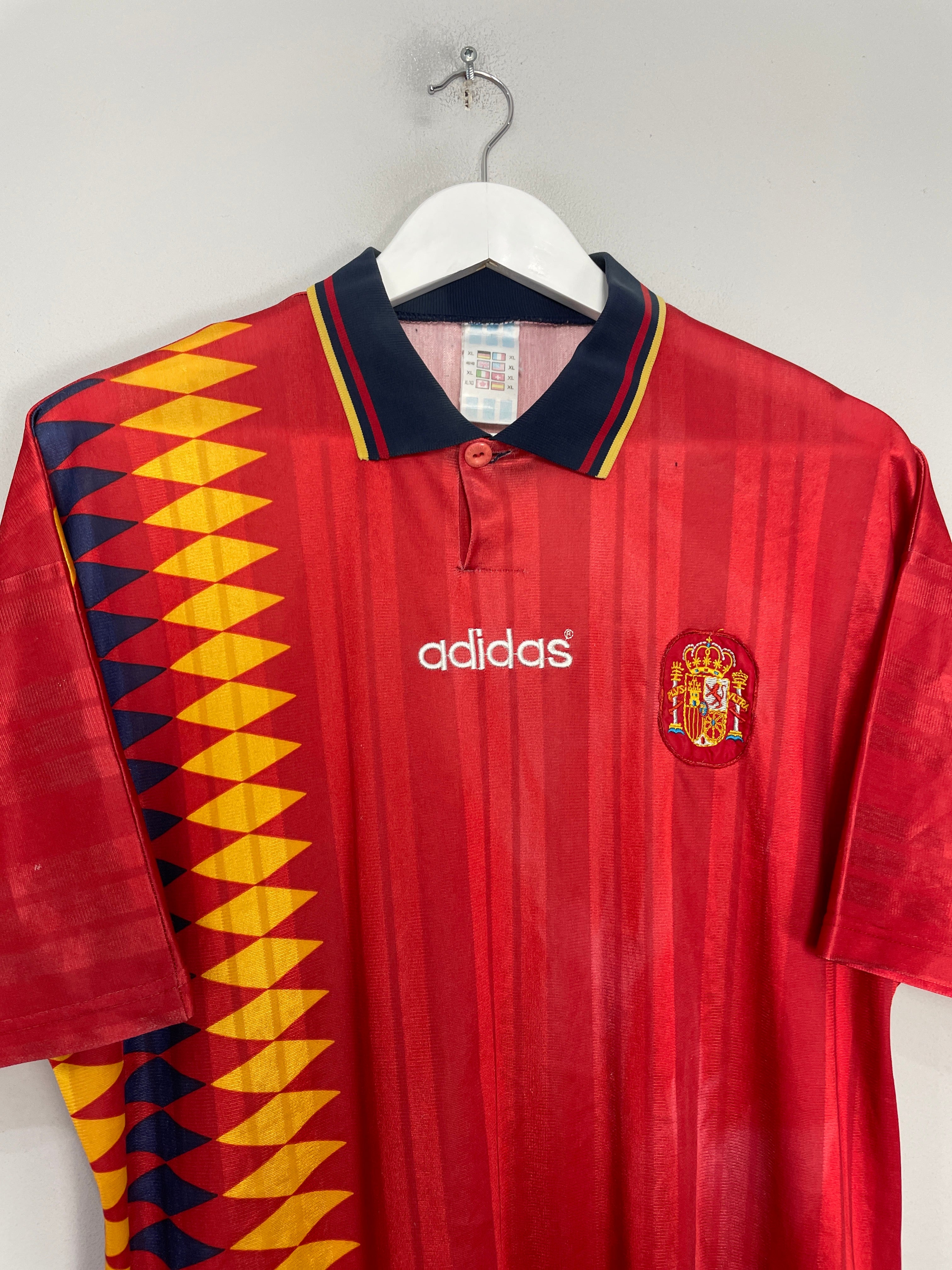 Shop 1994/96 SPAIN HOME SHIRT (XL) ADIDAS, classic football shirts, vintage football shirts & retro soccer jerseys at Cult Kits
