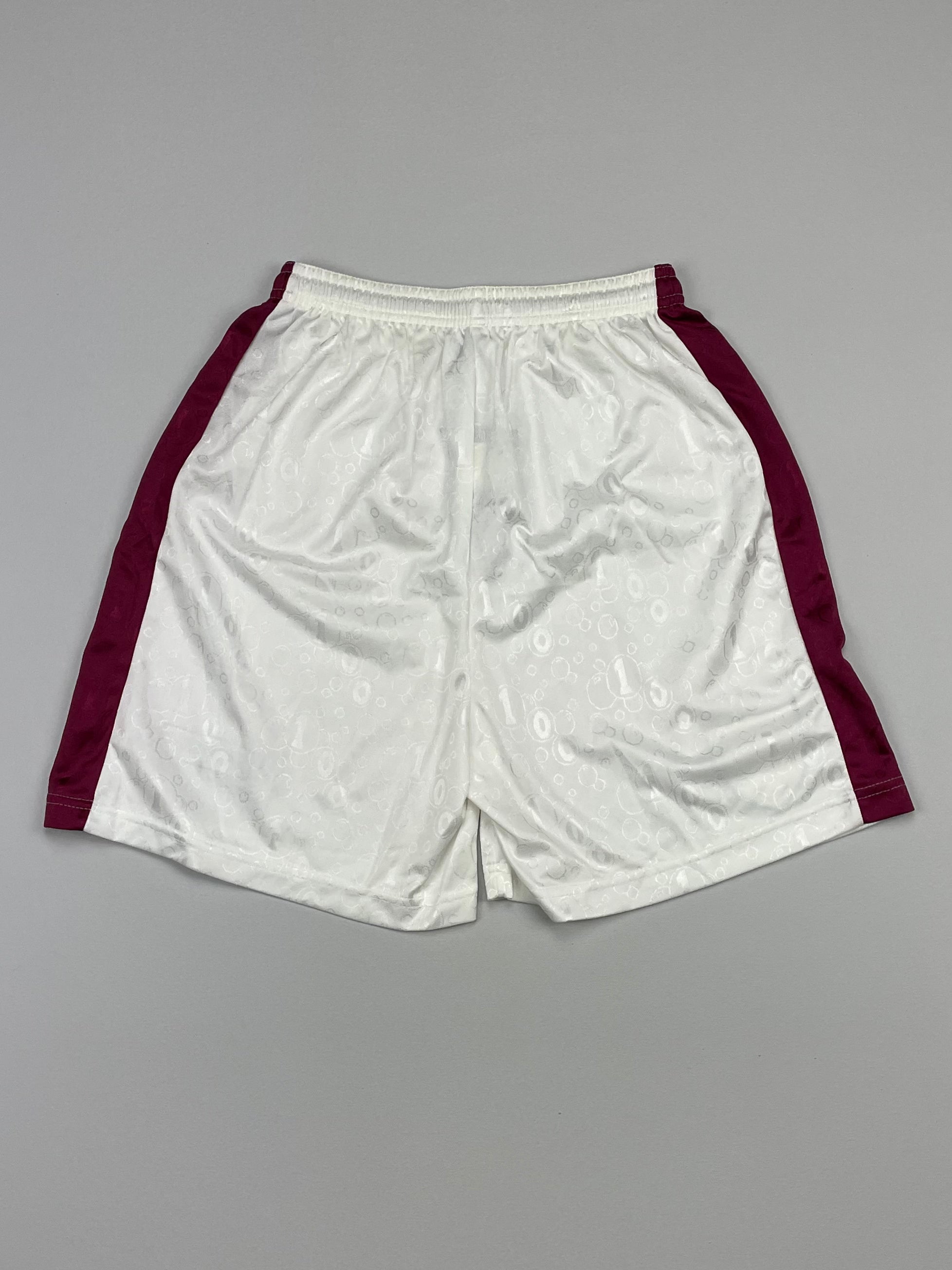 Shop 1995/97 WEST HAM HOME SHORTS (M) PONY, classic football shirts, vintage football shirts & retro soccer jerseys at Cult Kits