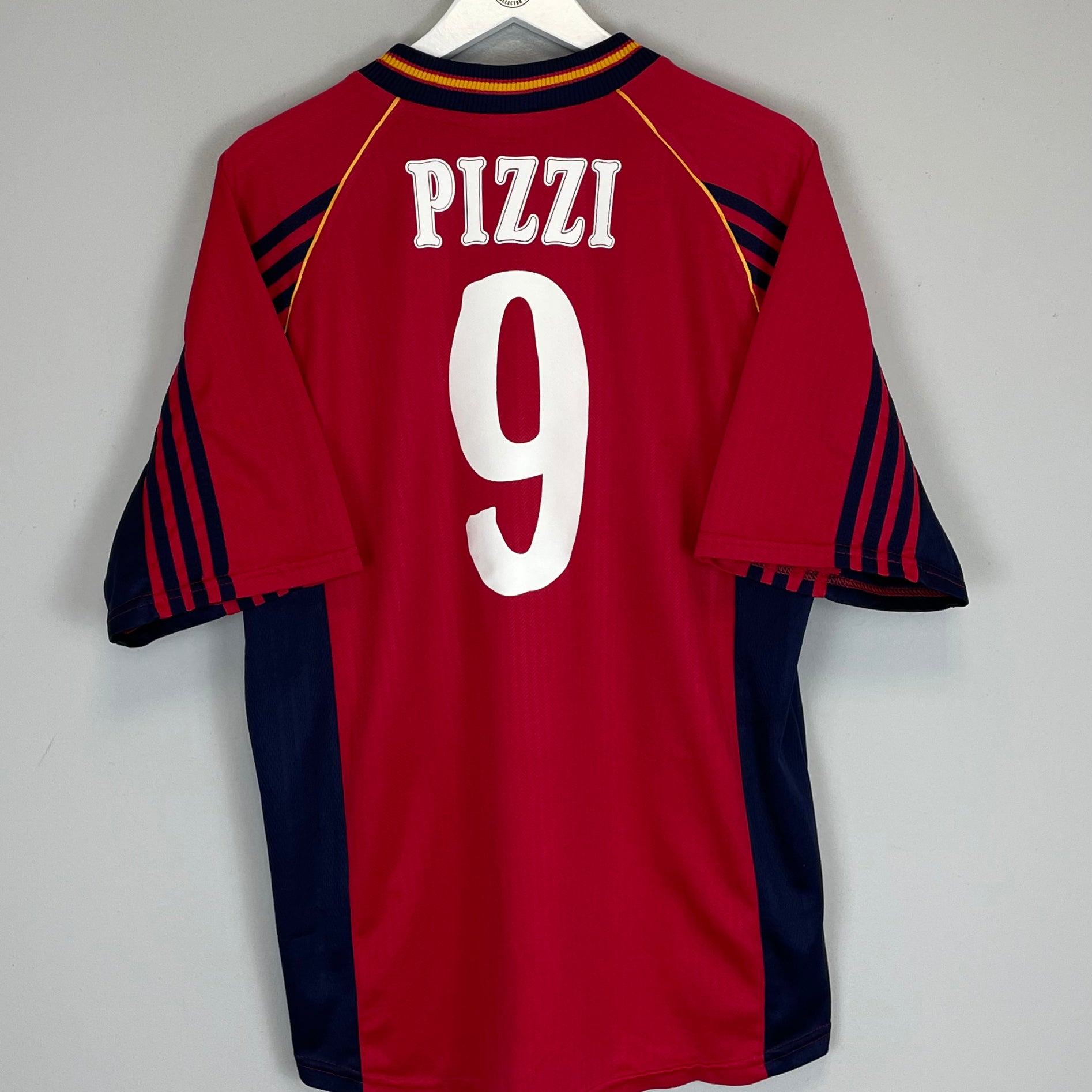 Shop 1998/99 SPAIN PIZZI #9 HOME SHIRT (L) ADIDAS, classic football shirts, vintage football shirts & retro soccer jerseys at Cult Kits