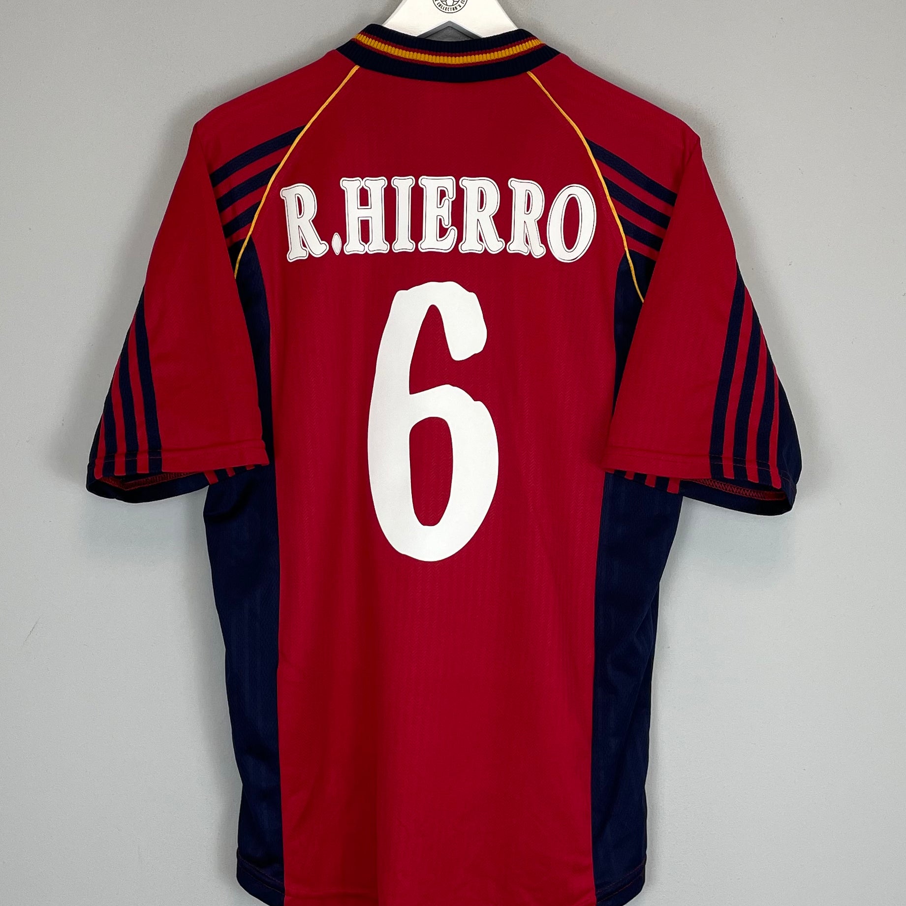 Shop 1998/99 SPAIN R.HIERRO #6 HOME SHIRT (L) ADIDAS, classic football shirts, vintage football shirts & retro soccer jerseys at Cult Kits