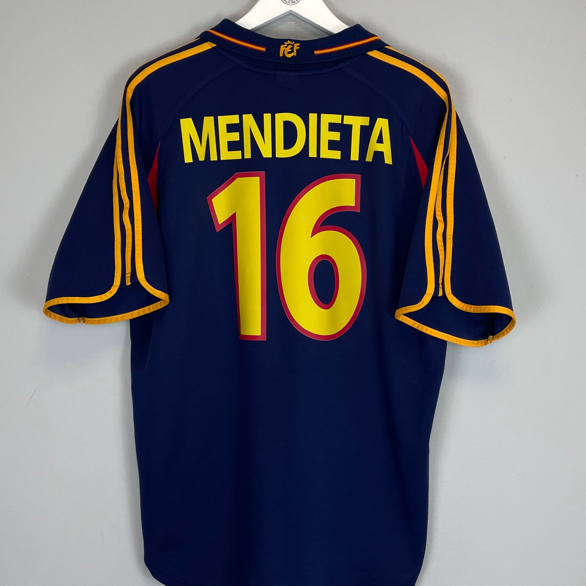 Shop 2000/02 SPAIN MENDIETA #16 AWAY SHIRT (L) ADIDAS, classic football shirts, vintage football shirts & retro soccer jerseys at Cult Kits