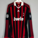 Shop 2009/10 AC MILAN RONALDINHO #80 C/L L/S HOME SHIRT (L) ADIDAS, classic football shirts, vintage football shirts & retro soccer jerseys at Cult Kits