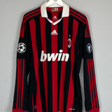 Shop 2009/10 AC MILAN RONALDINHO #80 C/L L/S HOME SHIRT (L) ADIDAS, classic football shirts, vintage football shirts & retro soccer jerseys at Cult Kits