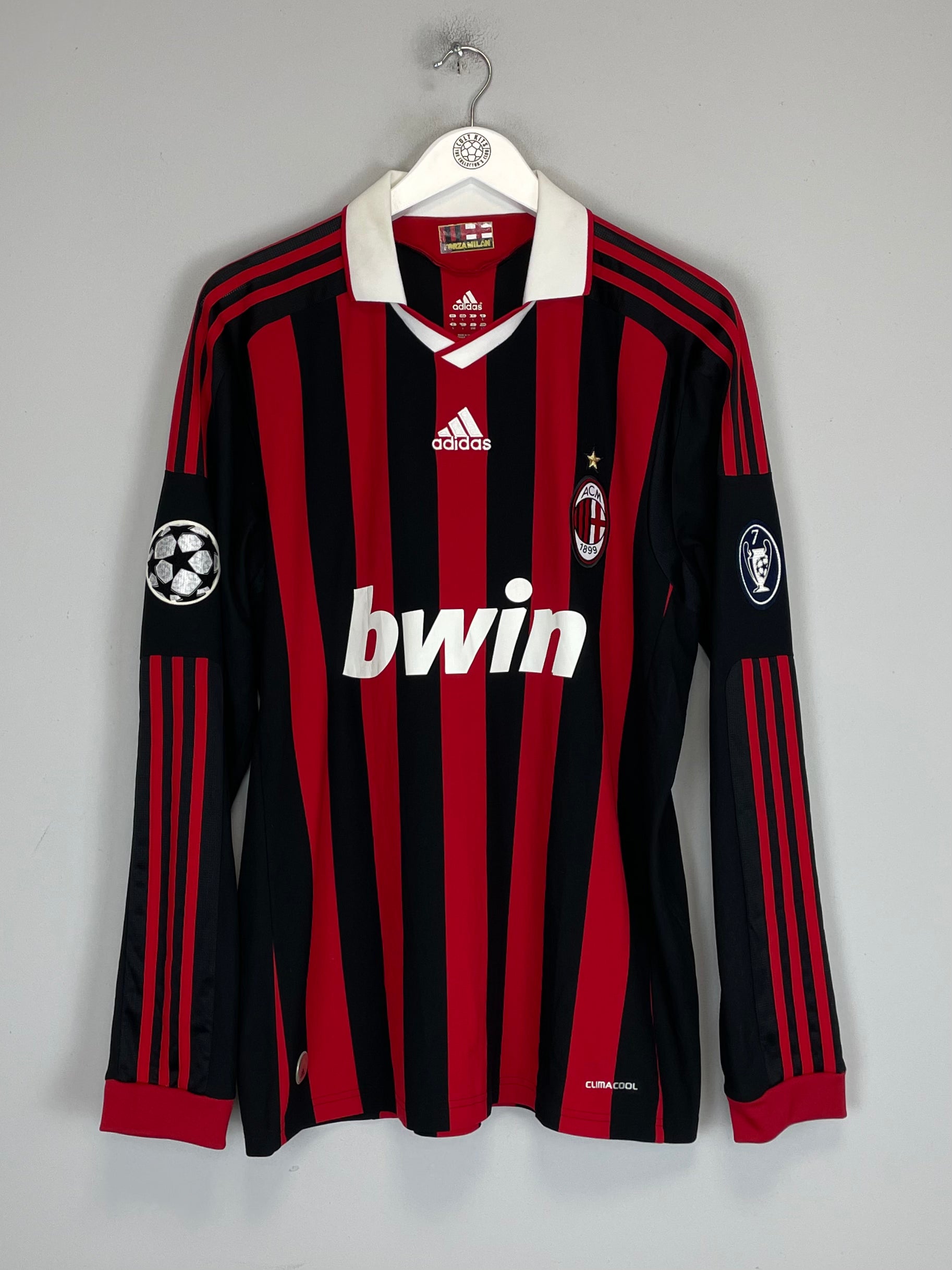 Shop 2009/10 AC MILAN RONALDINHO #80 C/L L/S HOME SHIRT (L) ADIDAS, classic football shirts, vintage football shirts & retro soccer jerseys at Cult Kits