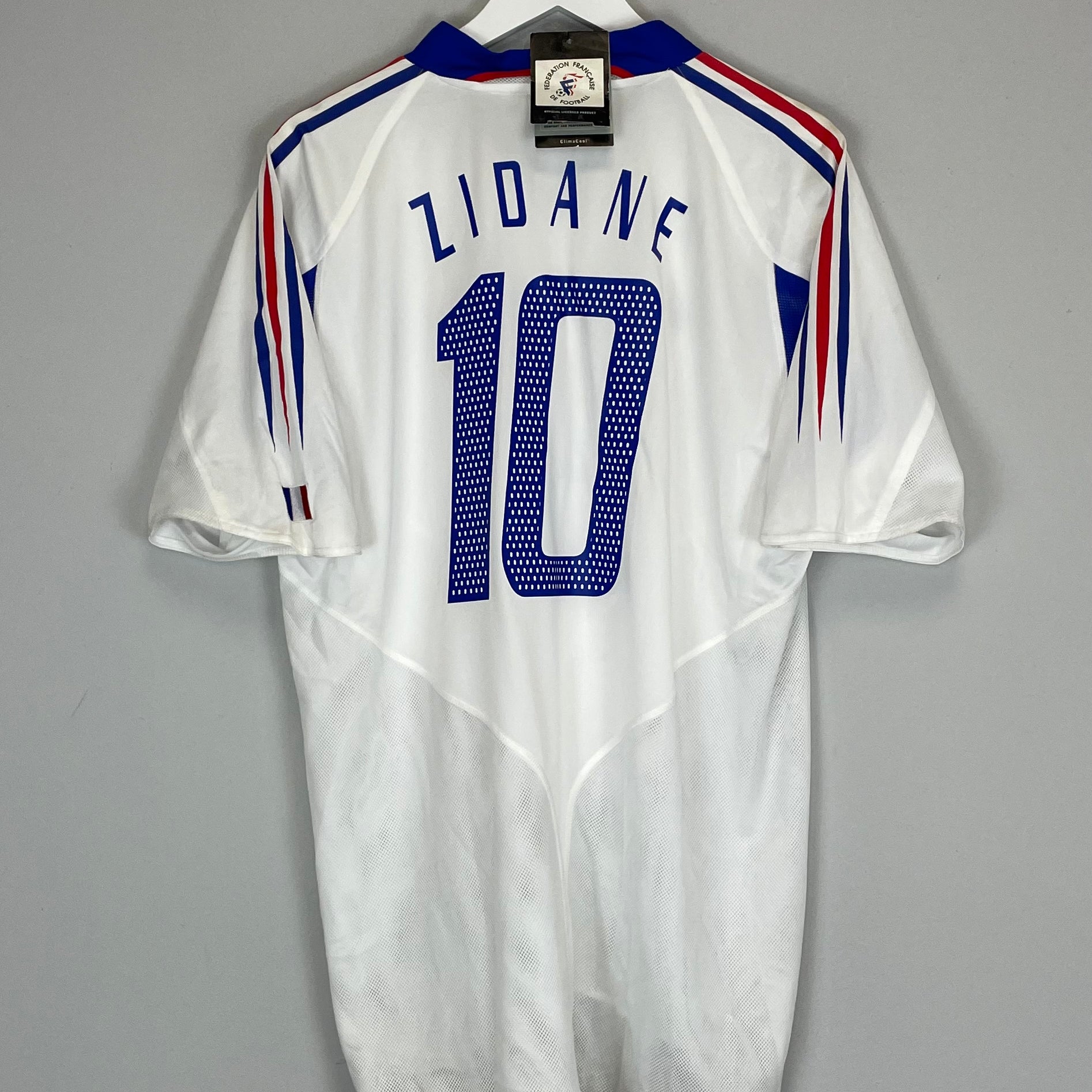 Shop 2004/06 FRANCE ZIDANE #10 *BNWT* AWAY SHIRT (L) ADIDAS, classic football shirts, vintage football shirts & retro soccer jerseys at Cult Kits