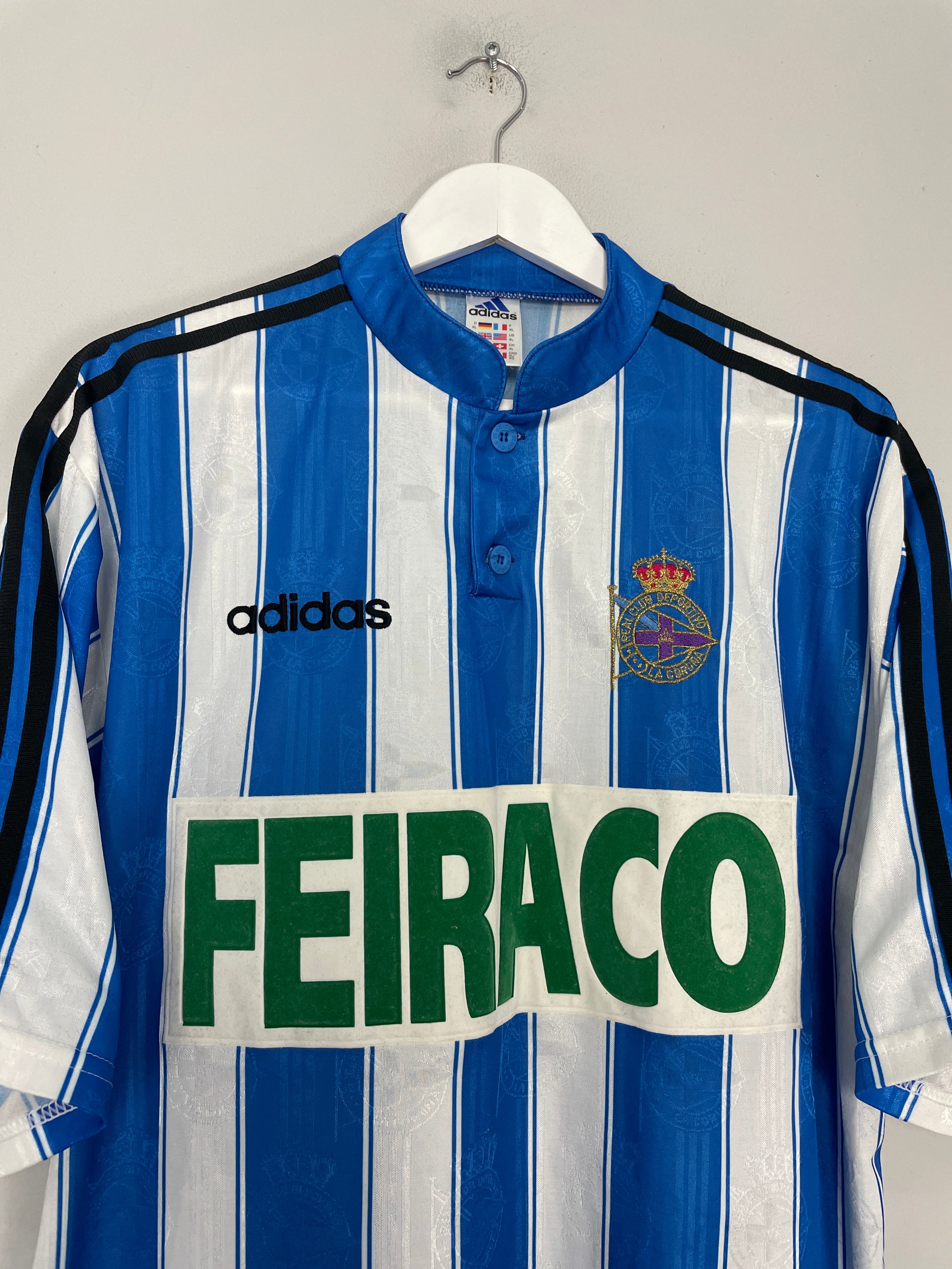 Shop 1997/98 DEPORTIVO LA CORUNA HOME SHIRT (XL) ADIDAS, classic football shirts, vintage football shirts & retro soccer jerseys at Cult Kits